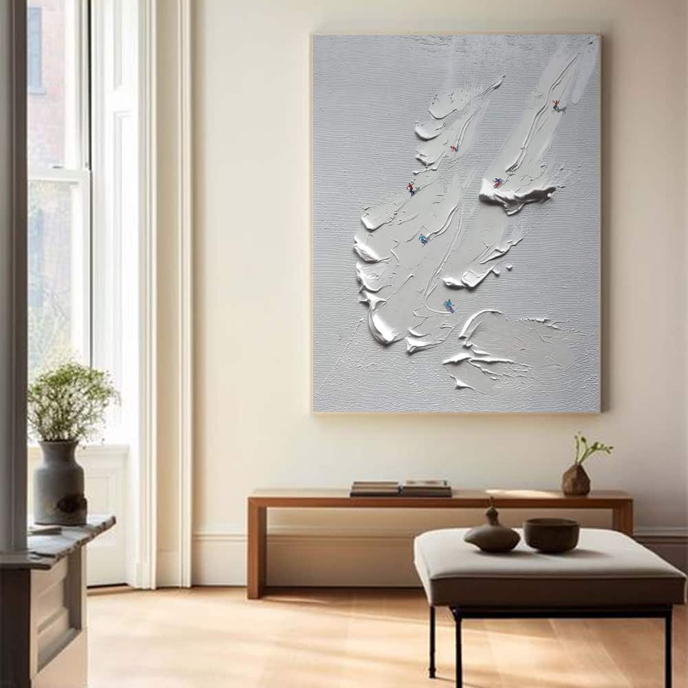 MINIMALIST ART "THE WHITE CASCADE"