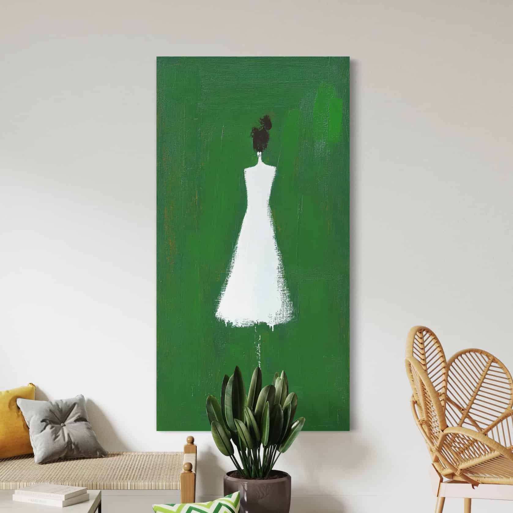 MINIMALIST FIGURATIVE: "EMERALD SILHOUETTE"