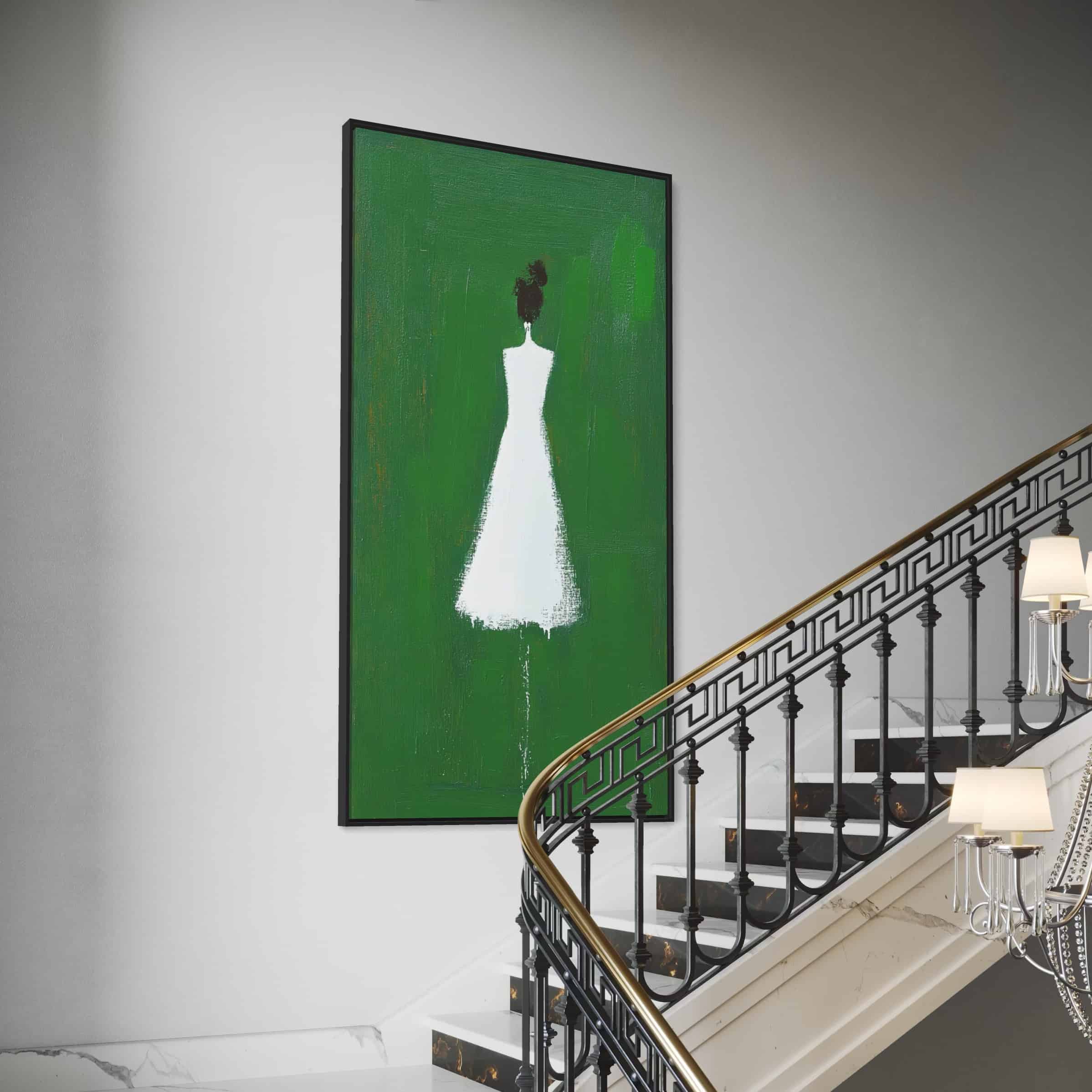 MINIMALIST FIGURATIVE: "EMERALD SILHOUETTE"