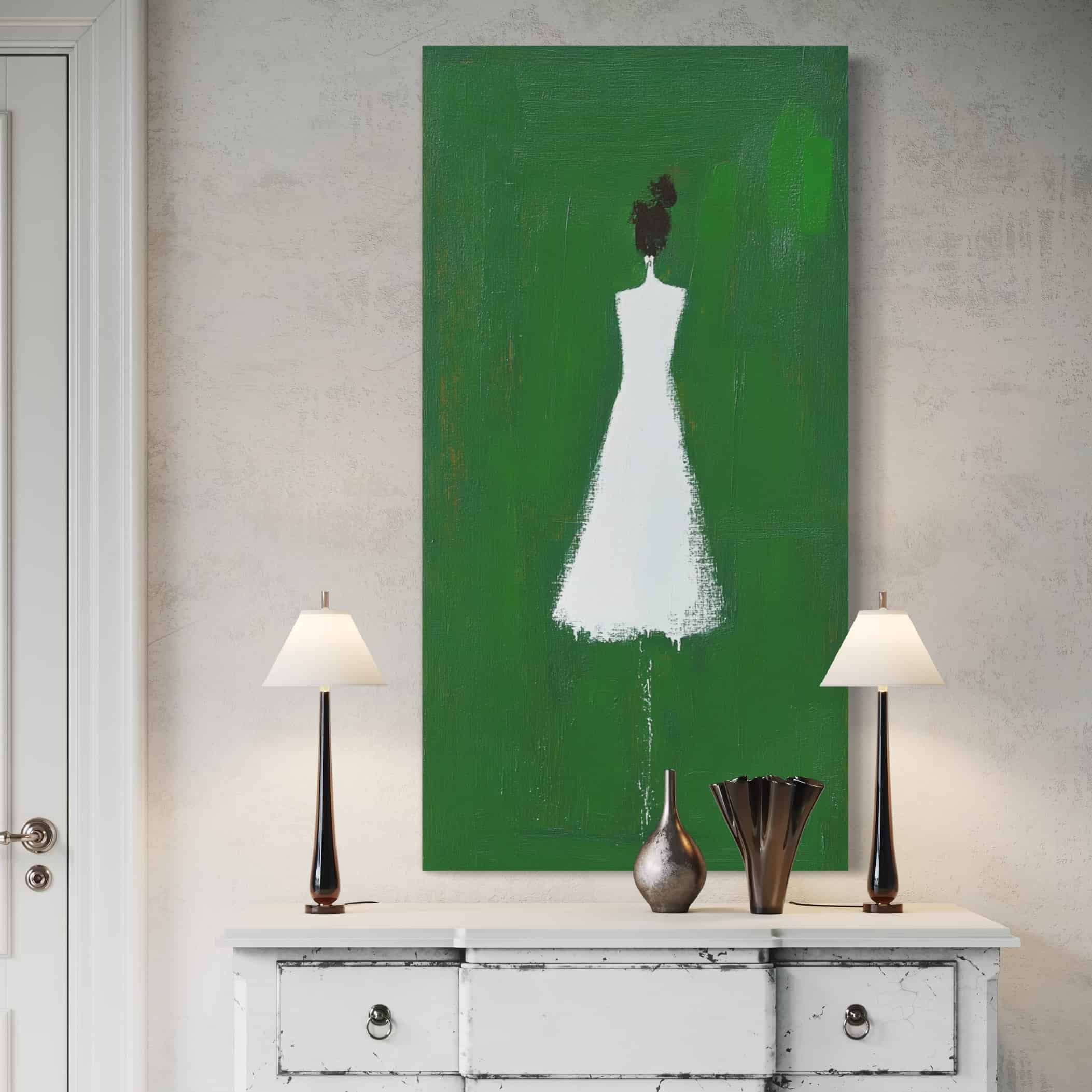 MINIMALIST FIGURATIVE: "EMERALD SILHOUETTE"