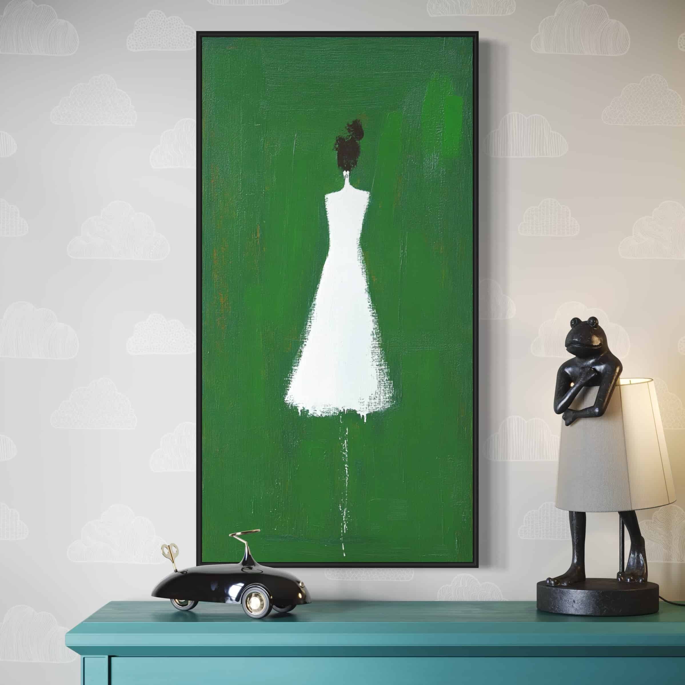 MINIMALIST FIGURATIVE: "EMERALD SILHOUETTE"