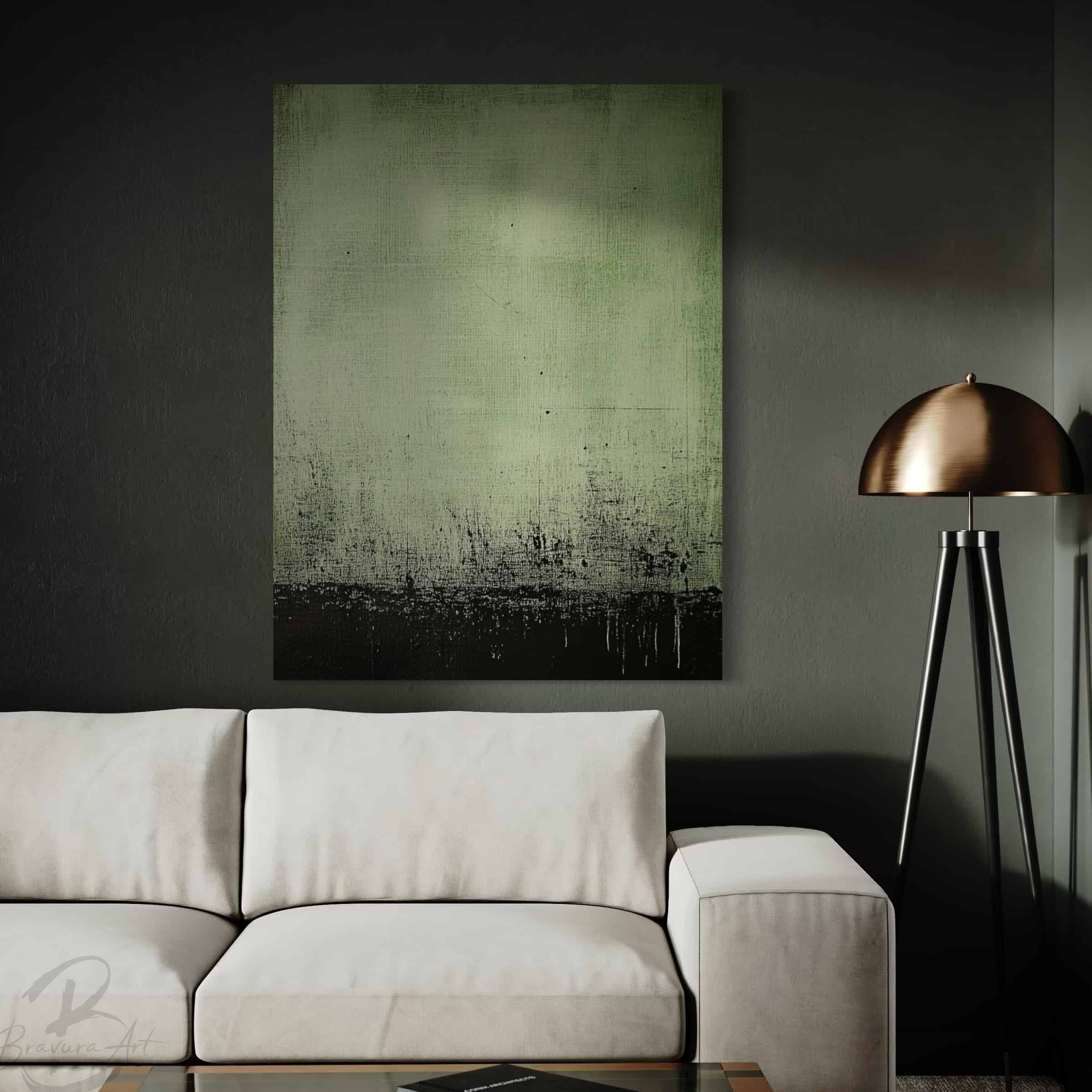 GREEN ABSTRACT ART "VERDANT DEPTHS"