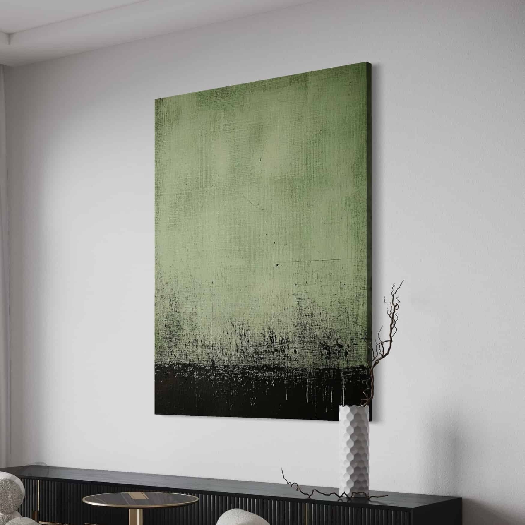 GREEN ABSTRACT ART "VERDANT DEPTHS"