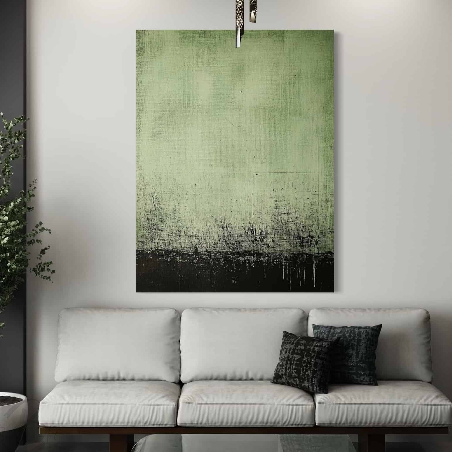 GREEN ABSTRACT ART "VERDANT DEPTHS"