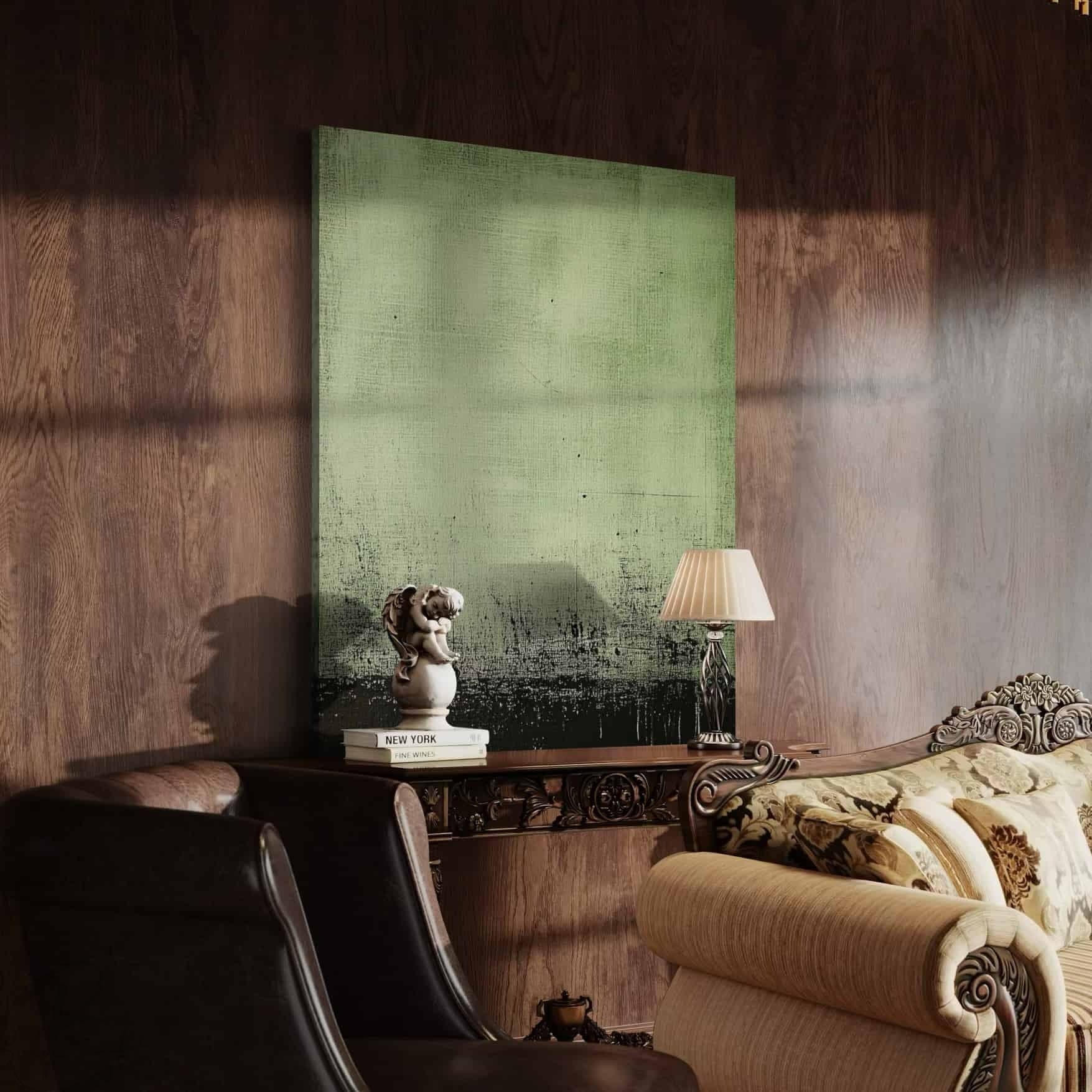 GREEN ABSTRACT ART "VERDANT DEPTHS"
