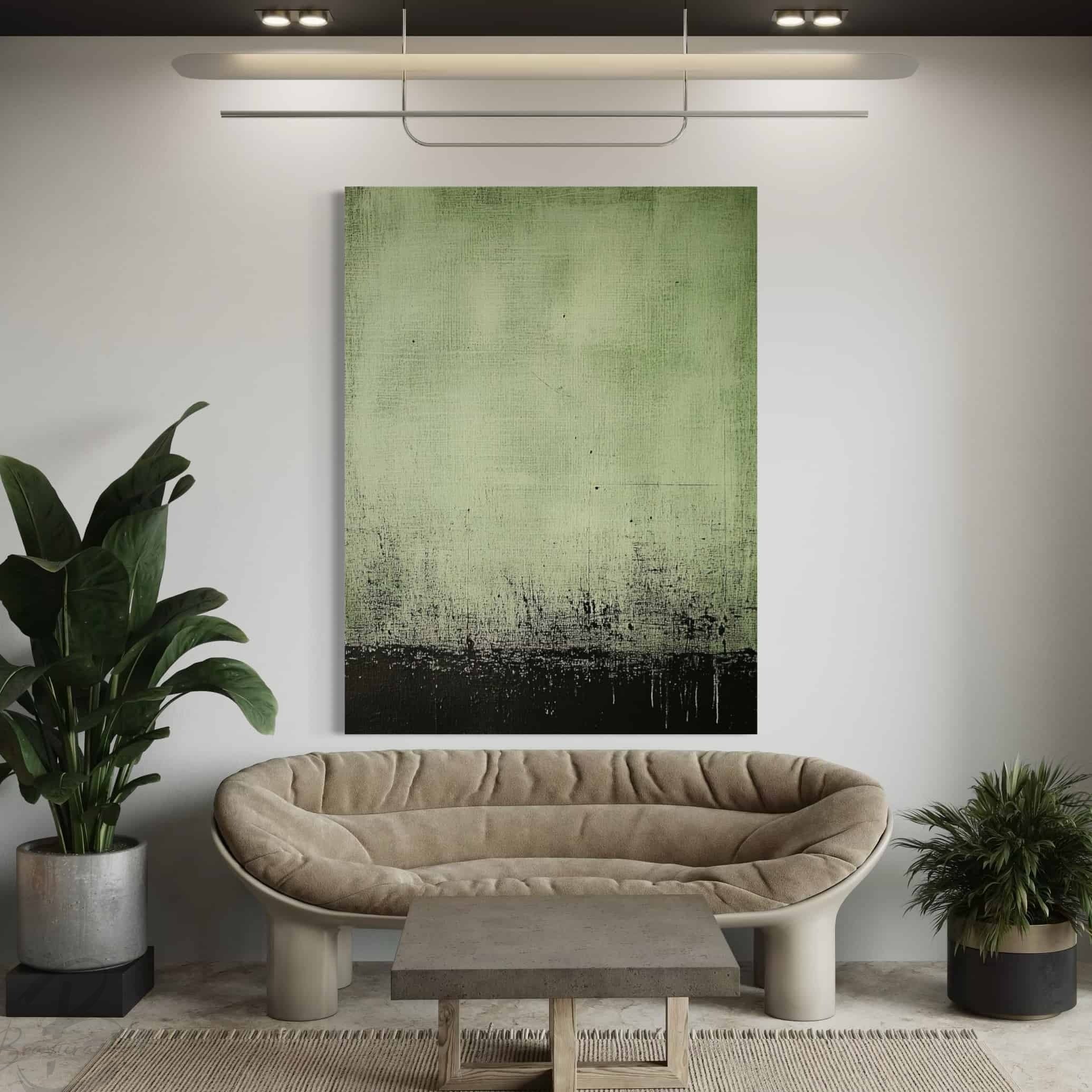 GREEN ABSTRACT ART "VERDANT DEPTHS"