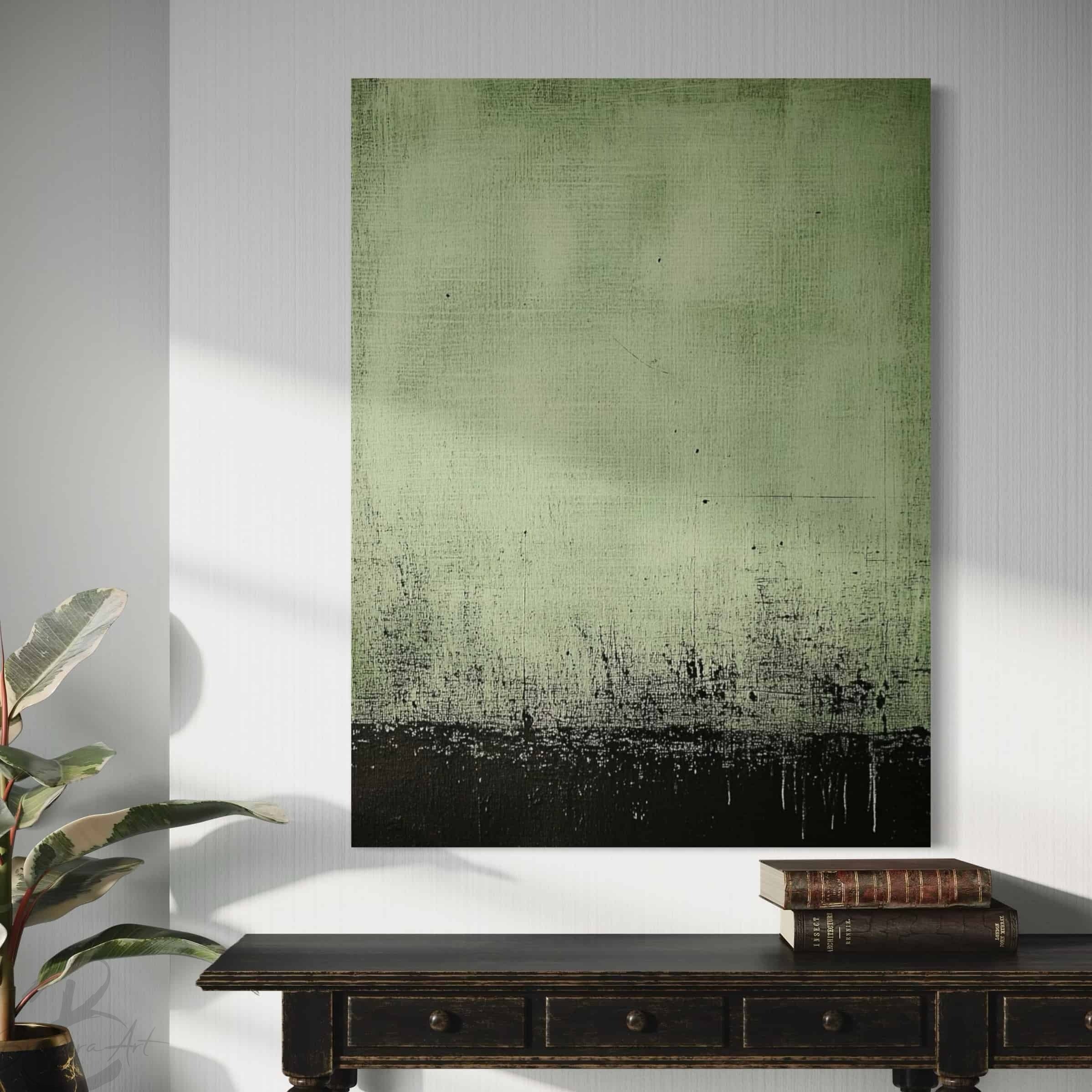 GREEN ABSTRACT ART "VERDANT DEPTHS"