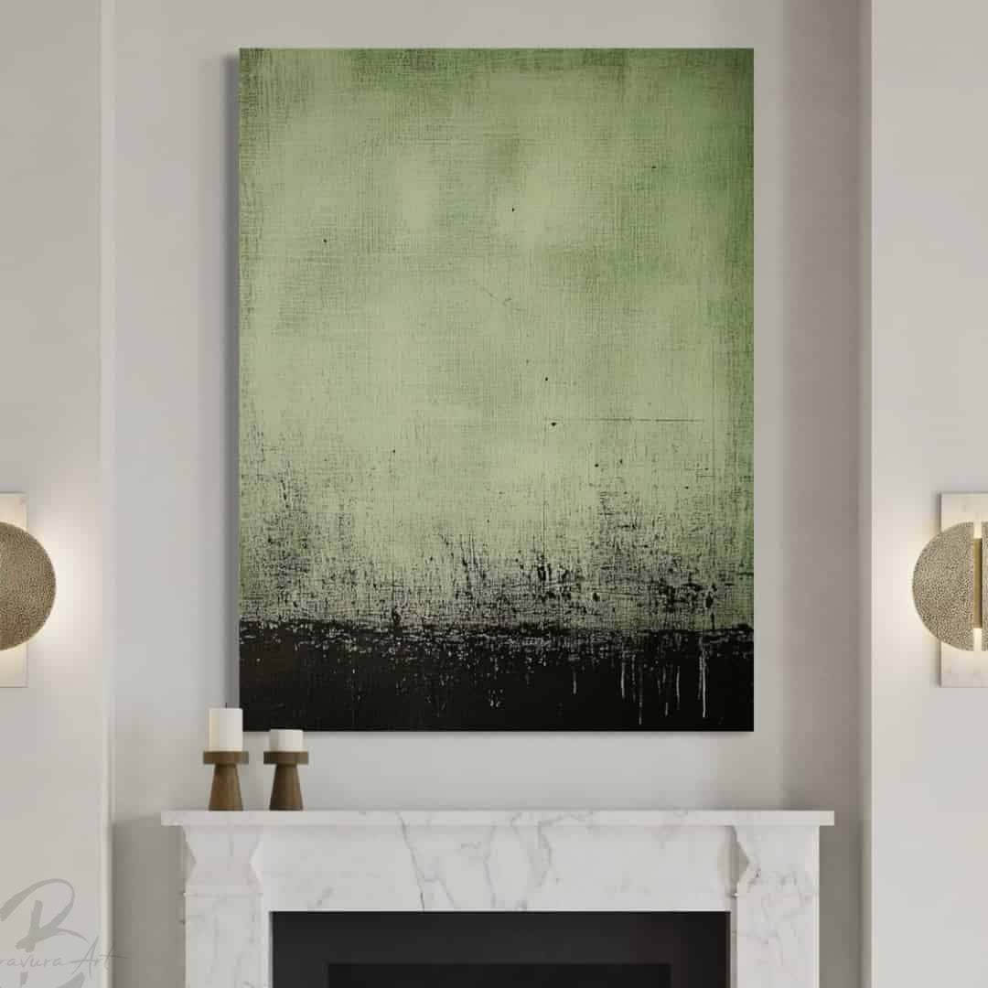 GREEN ABSTRACT ART "VERDANT DEPTHS"