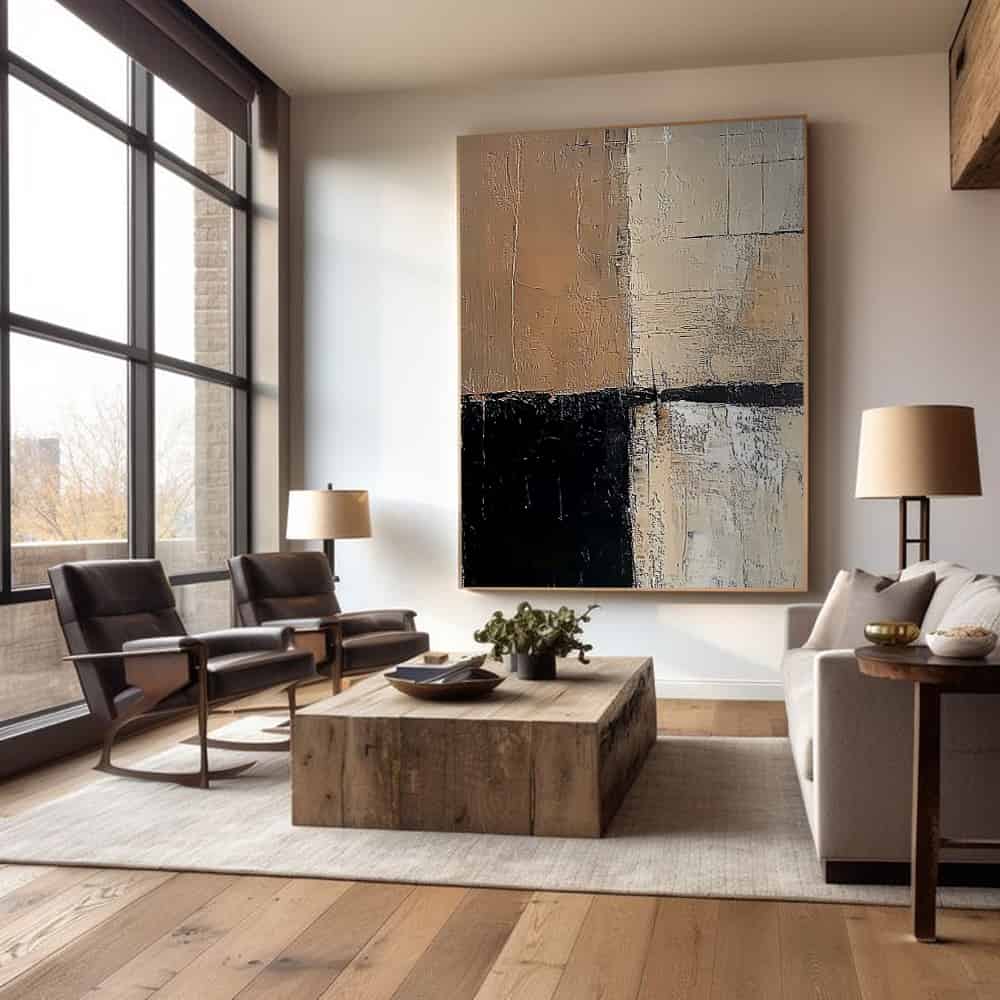 MODERN BEIGE ART "EQUILIBRIUM"