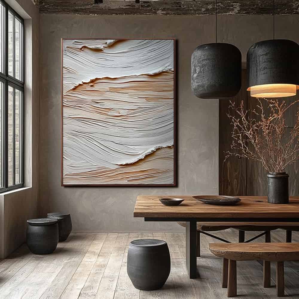 MODERN BEIGE ART "ETCHED SANDS"