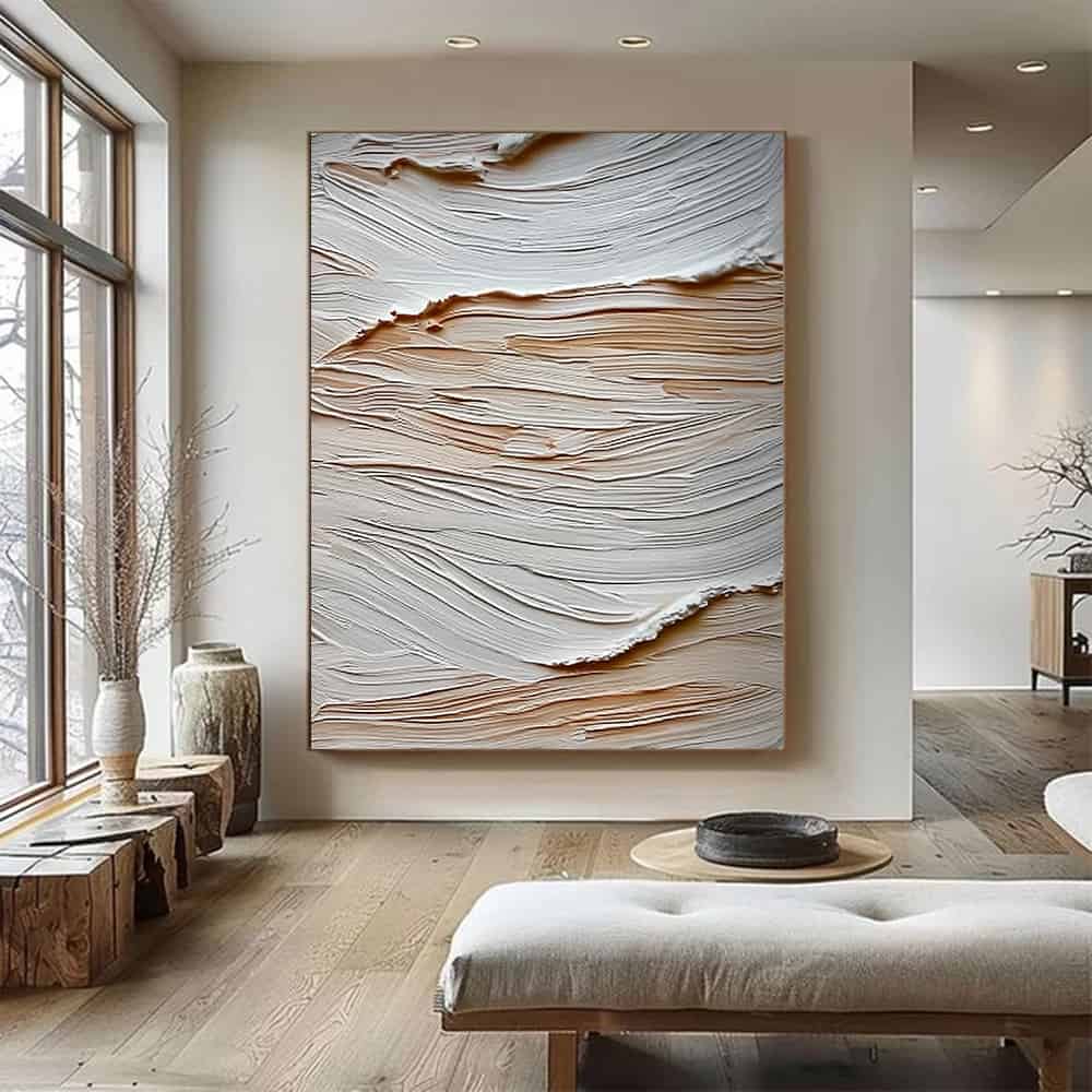 MODERN BEIGE ART "ETCHED SANDS"