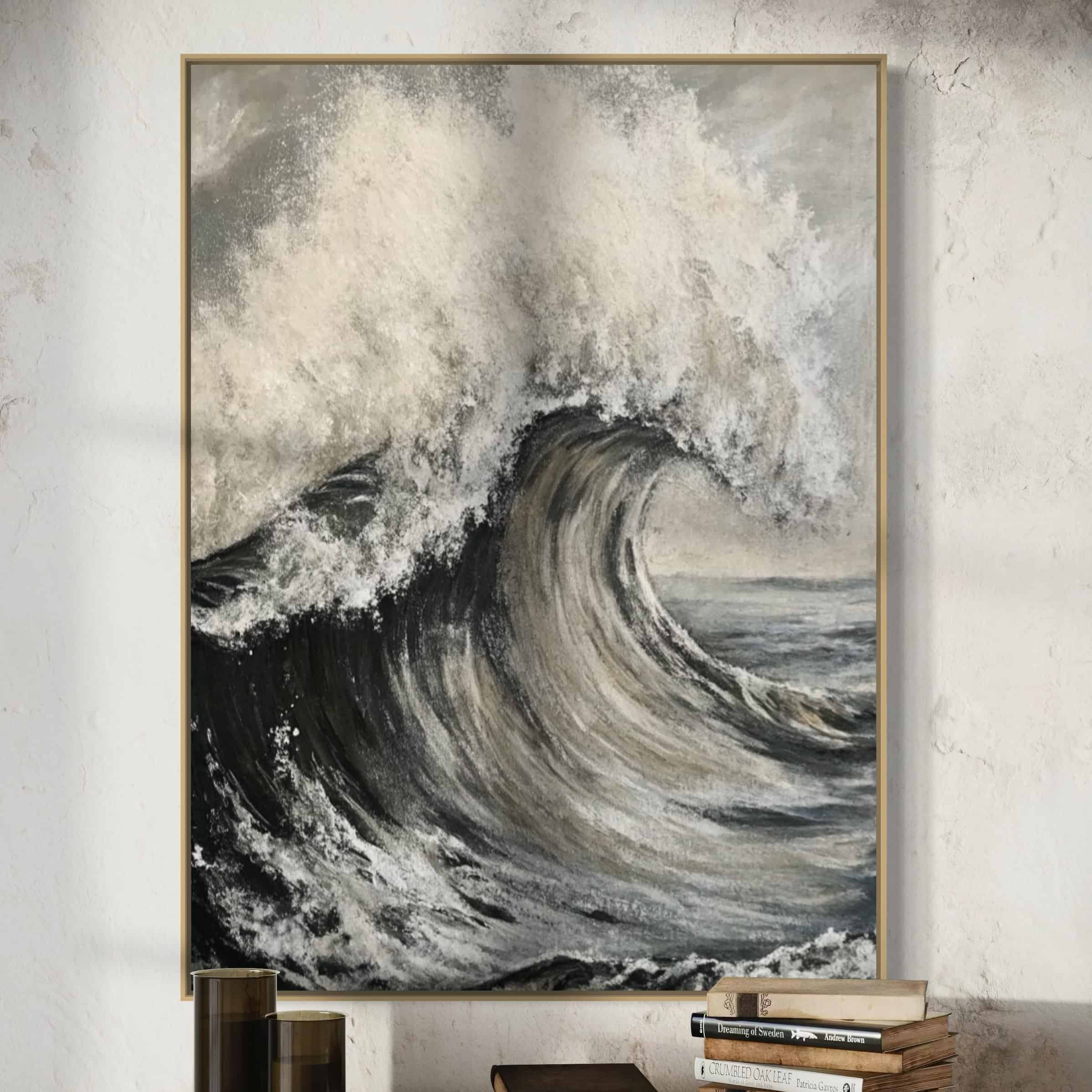 MONOCHROMATIC PAINTING: "GREY WAVES"