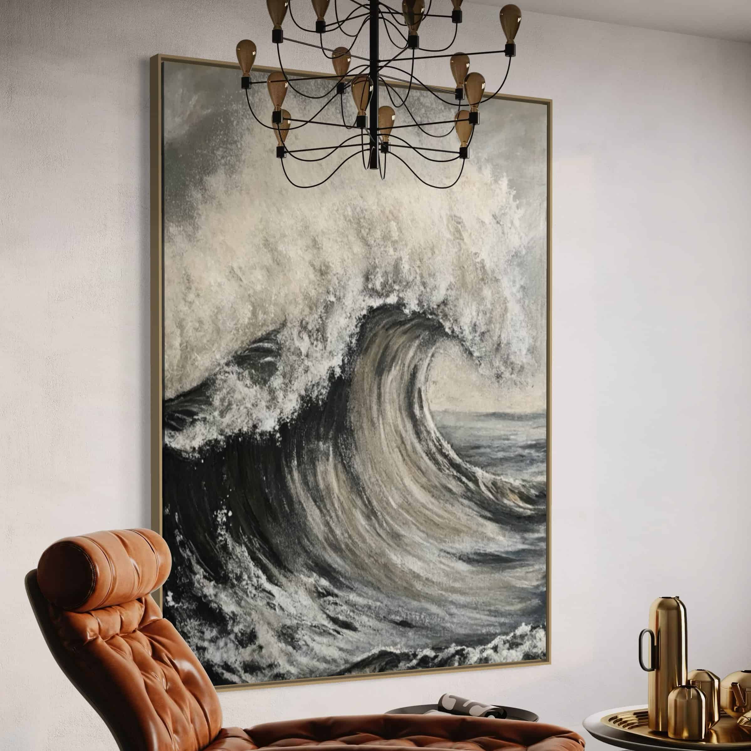 MONOCHROMATIC PAINTING: "GREY WAVES"