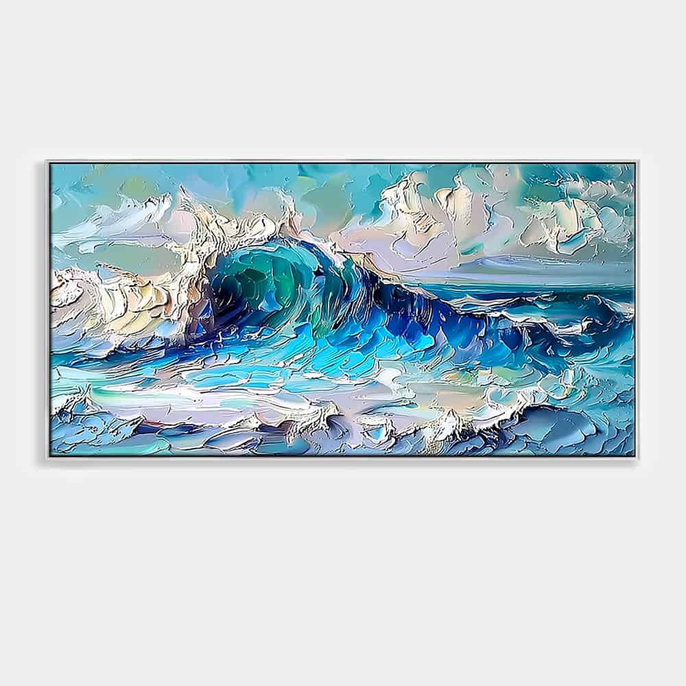RICH TEXTURED ART "AZURE CREST"