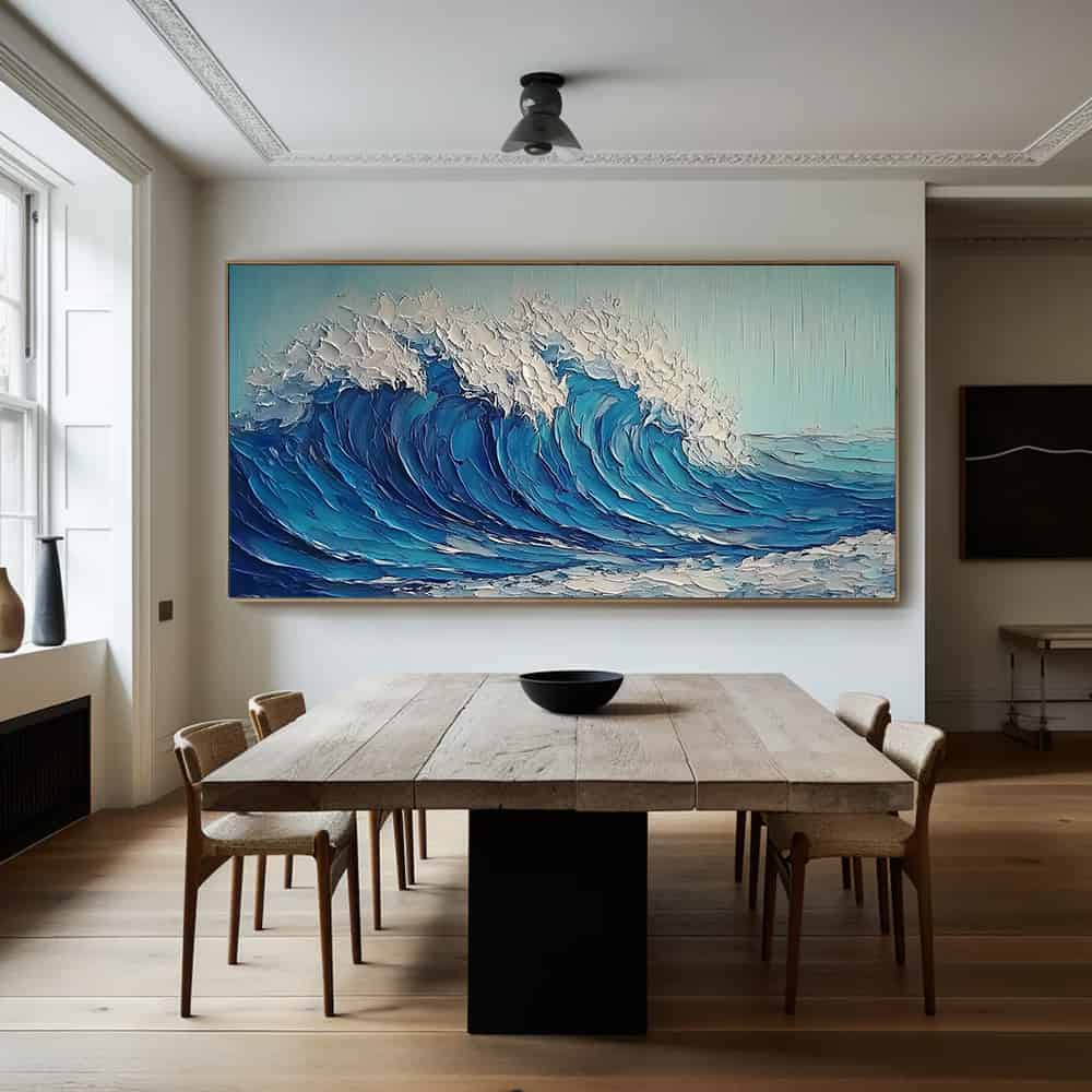 RICH TEXTURED ART "AZURE CREST"