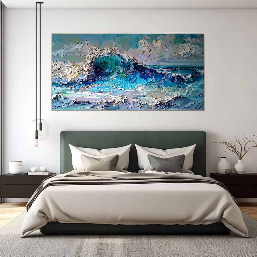 RICH TEXTURED ART "AZURE CREST"
