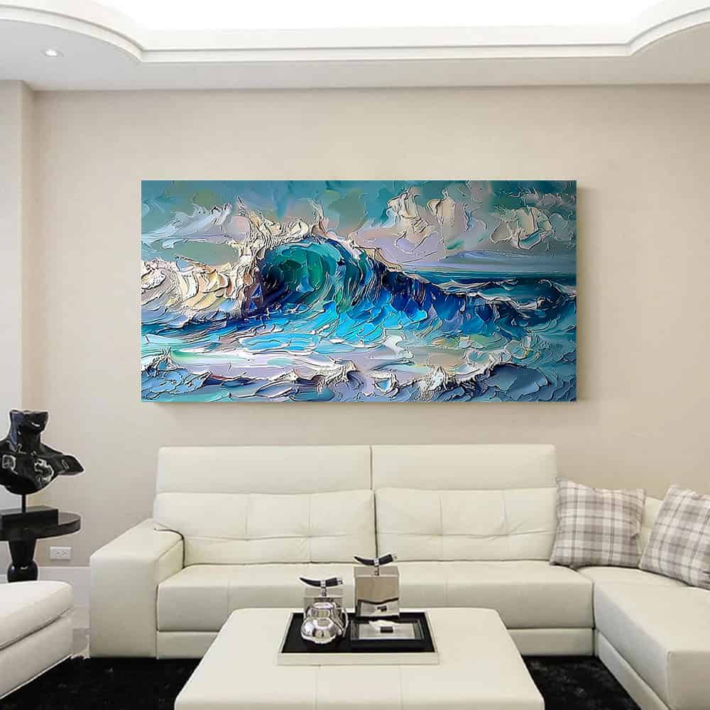 RICH TEXTURED ART "AZURE CREST"