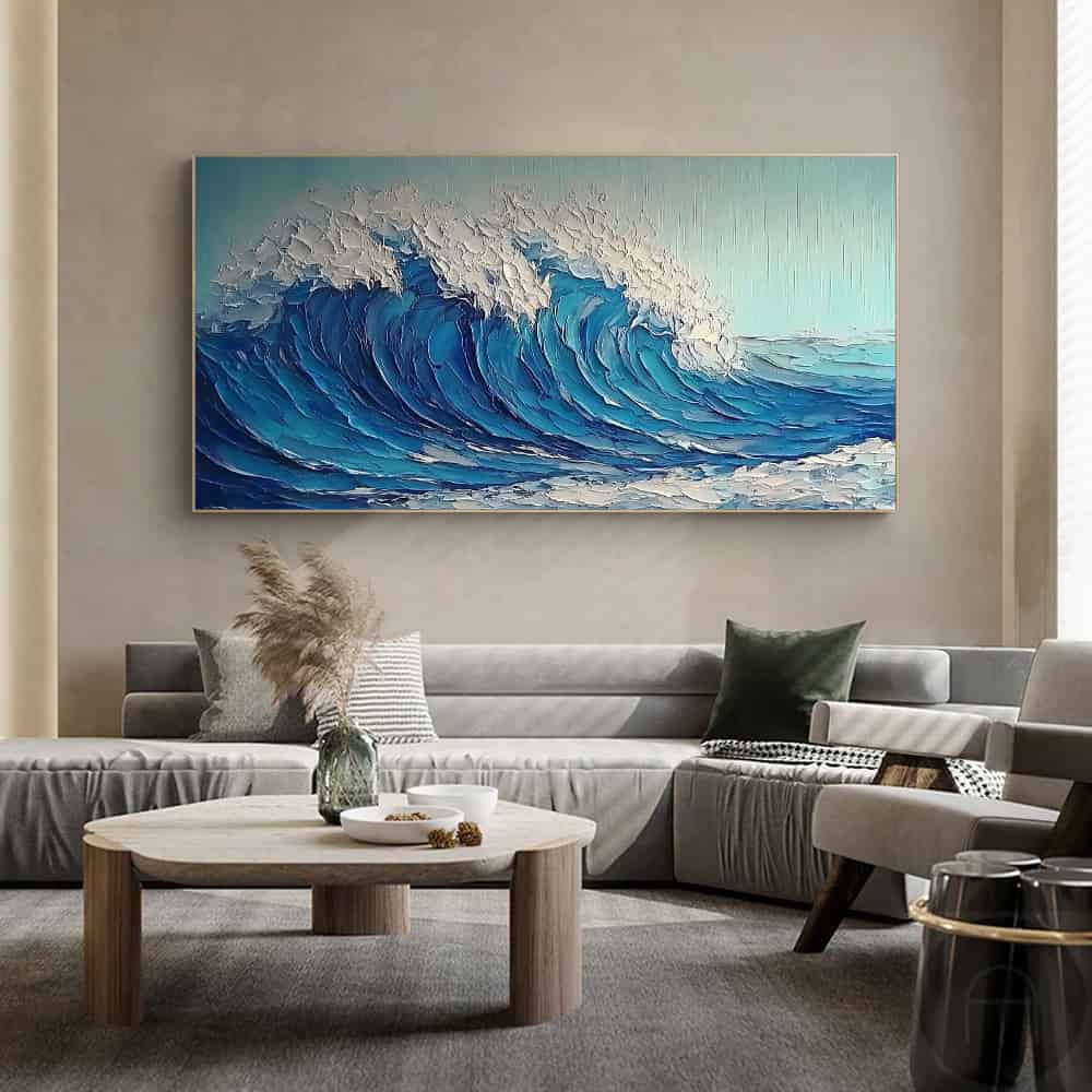 RICH TEXTURED ART "AZURE CREST"