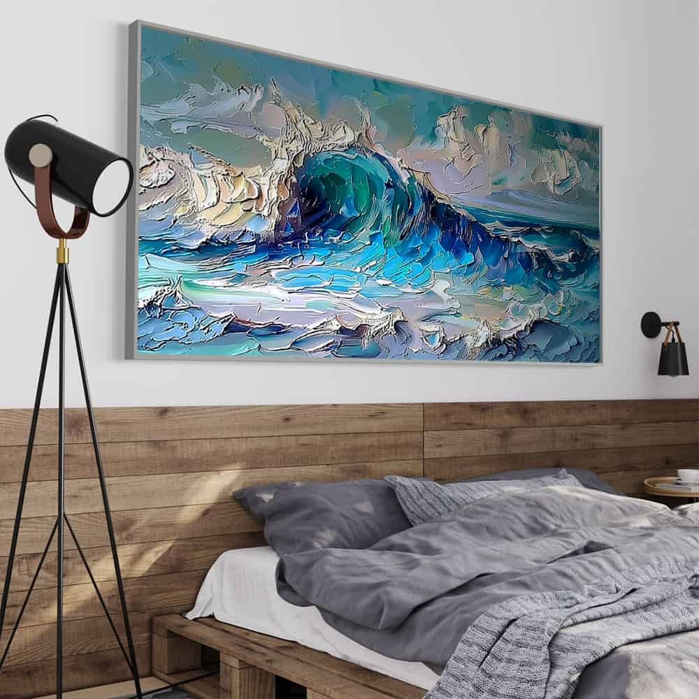 RICH TEXTURED ART "AZURE CREST"