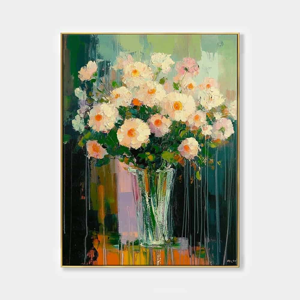RICH TEXTURED ART "DEFIANT BLOSSOMS"