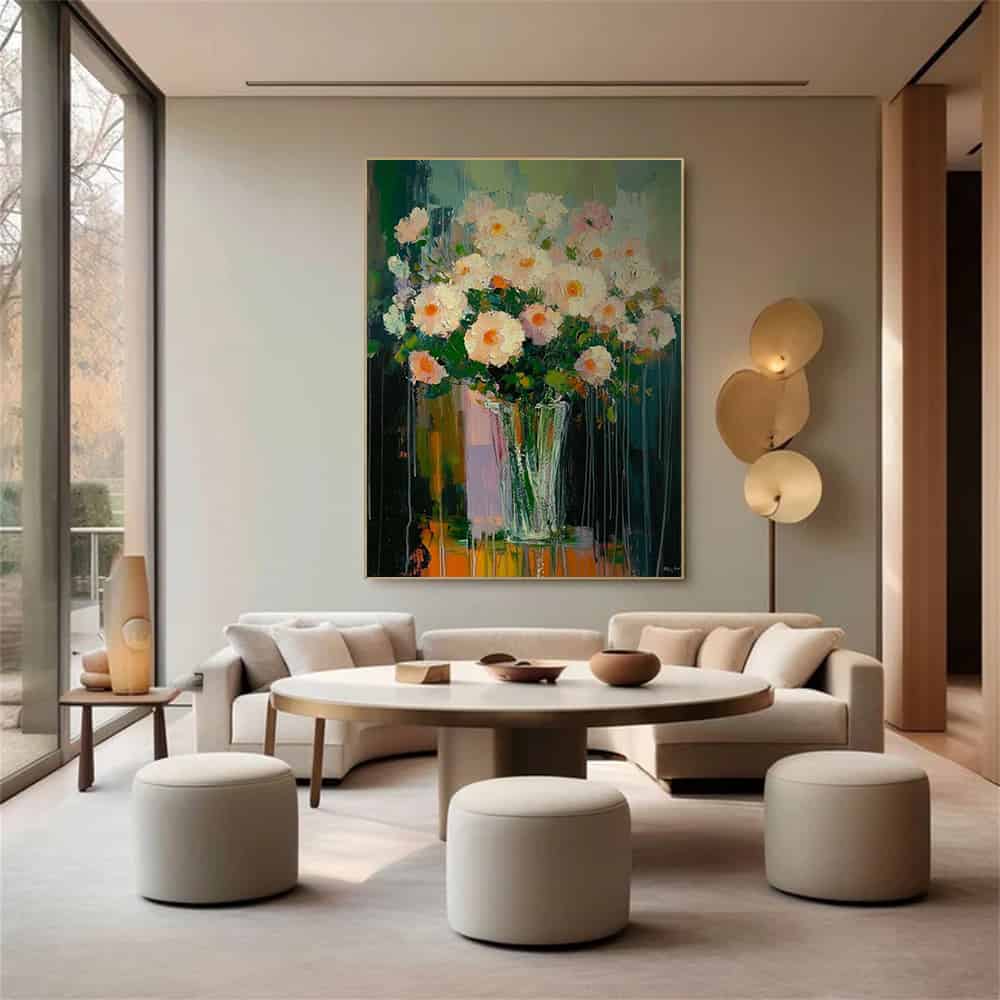 RICH TEXTURED ART "DEFIANT BLOSSOMS"
