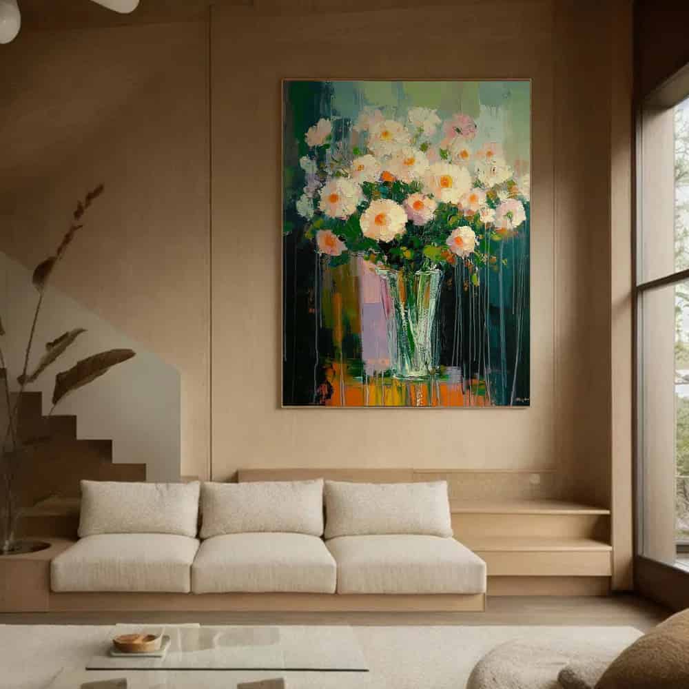 RICH TEXTURED ART "DEFIANT BLOSSOMS"