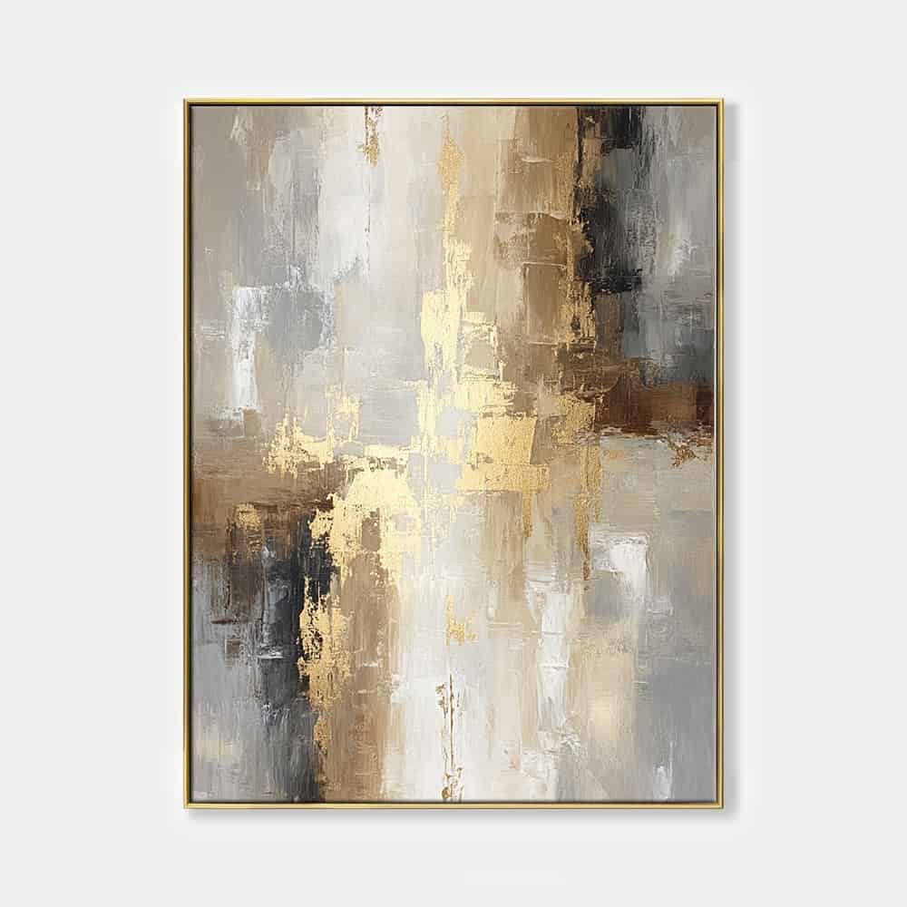 RICH TEXTURED ART "GILDED CASCADE"