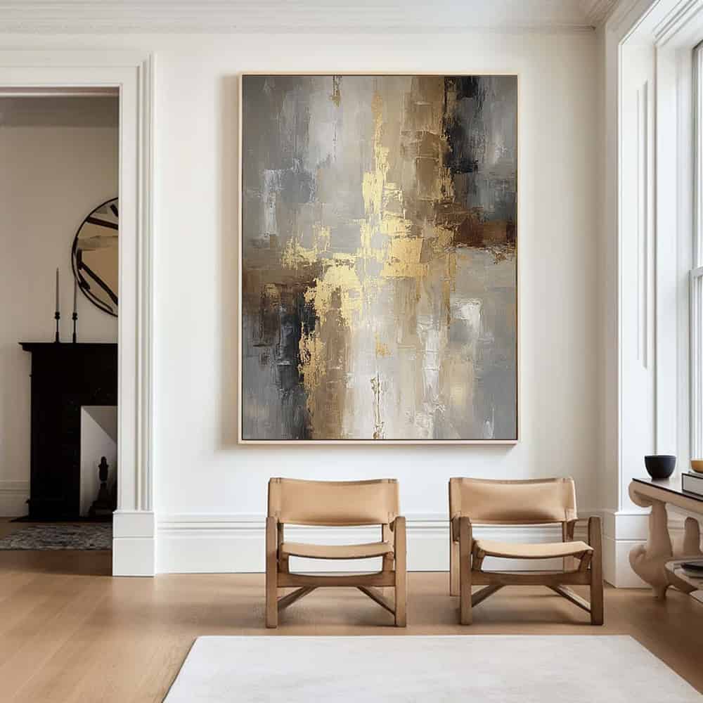 RICH TEXTURED ART "GILDED CASCADE"