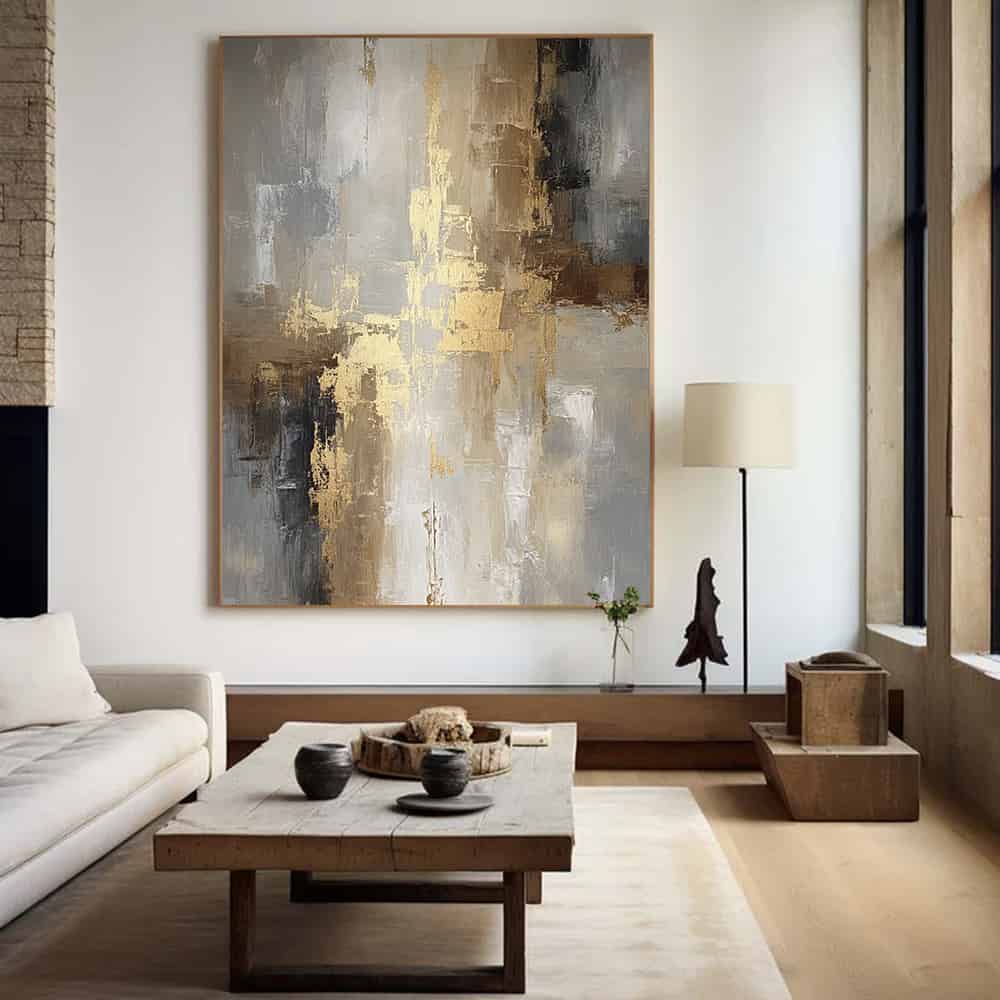 RICH TEXTURED ART "GILDED CASCADE"