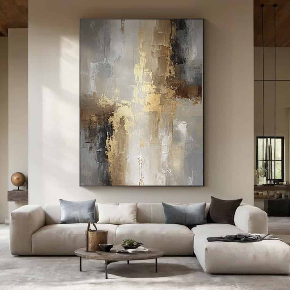 RICH TEXTURED ART "GILDED CASCADE"