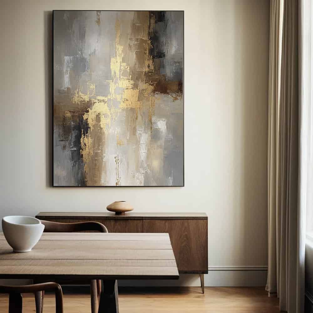 RICH TEXTURED ART "GILDED CASCADE"