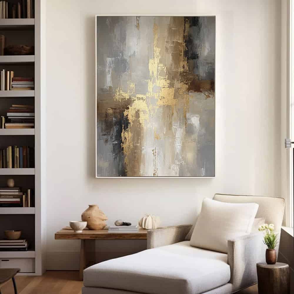 RICH TEXTURED ART "GILDED CASCADE"