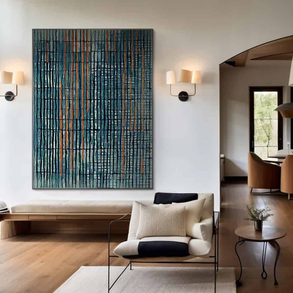 RICH TEXTURED ART "VERDIGRIS VEINS"