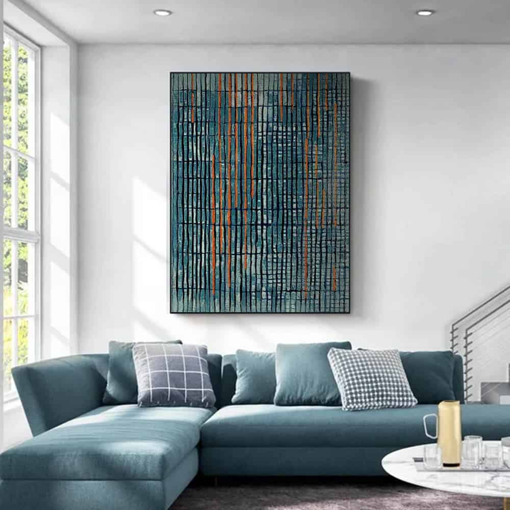 RICH TEXTURED ART "VERDIGRIS VEINS"