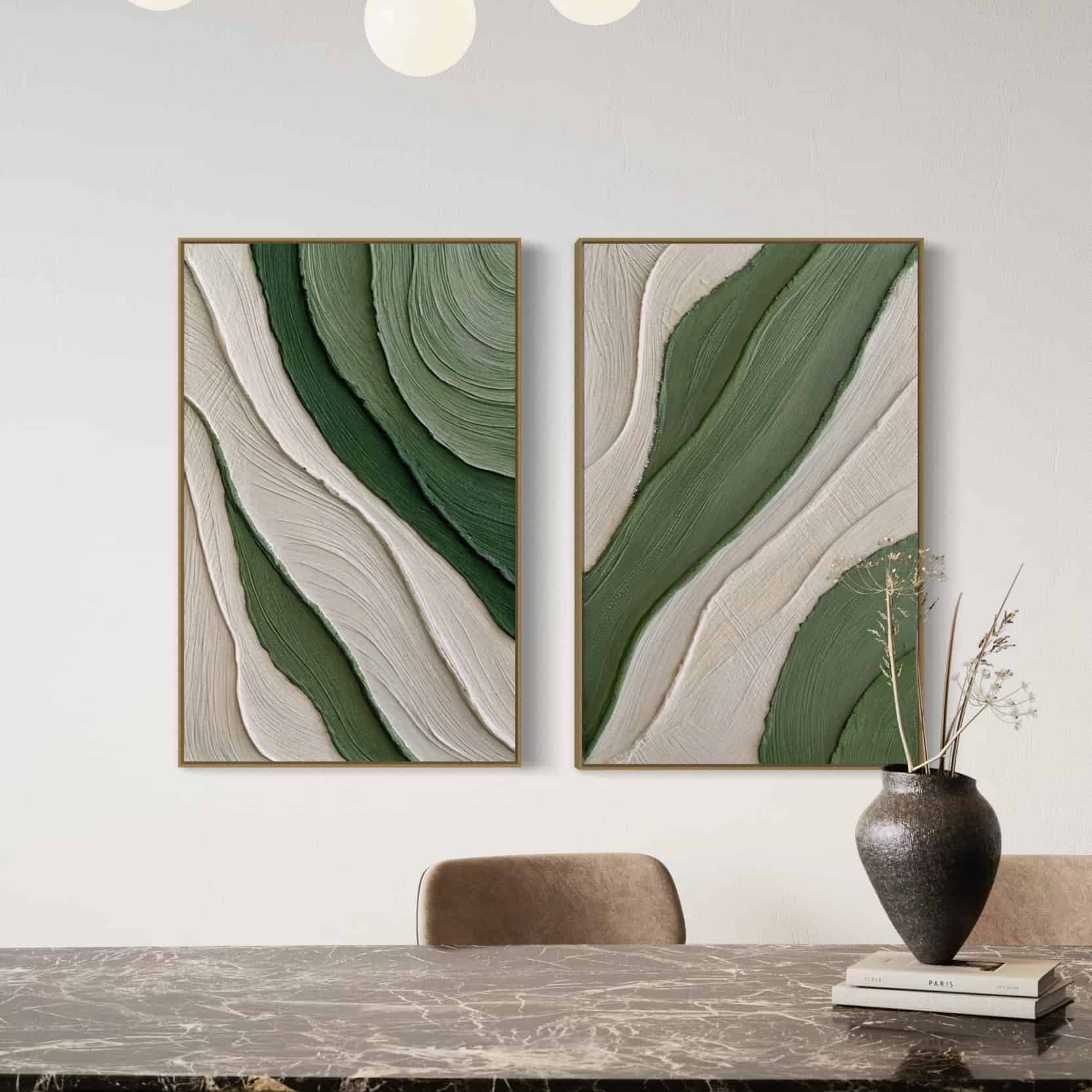 RICH TEXTURED ART "EMERALD FLOW"