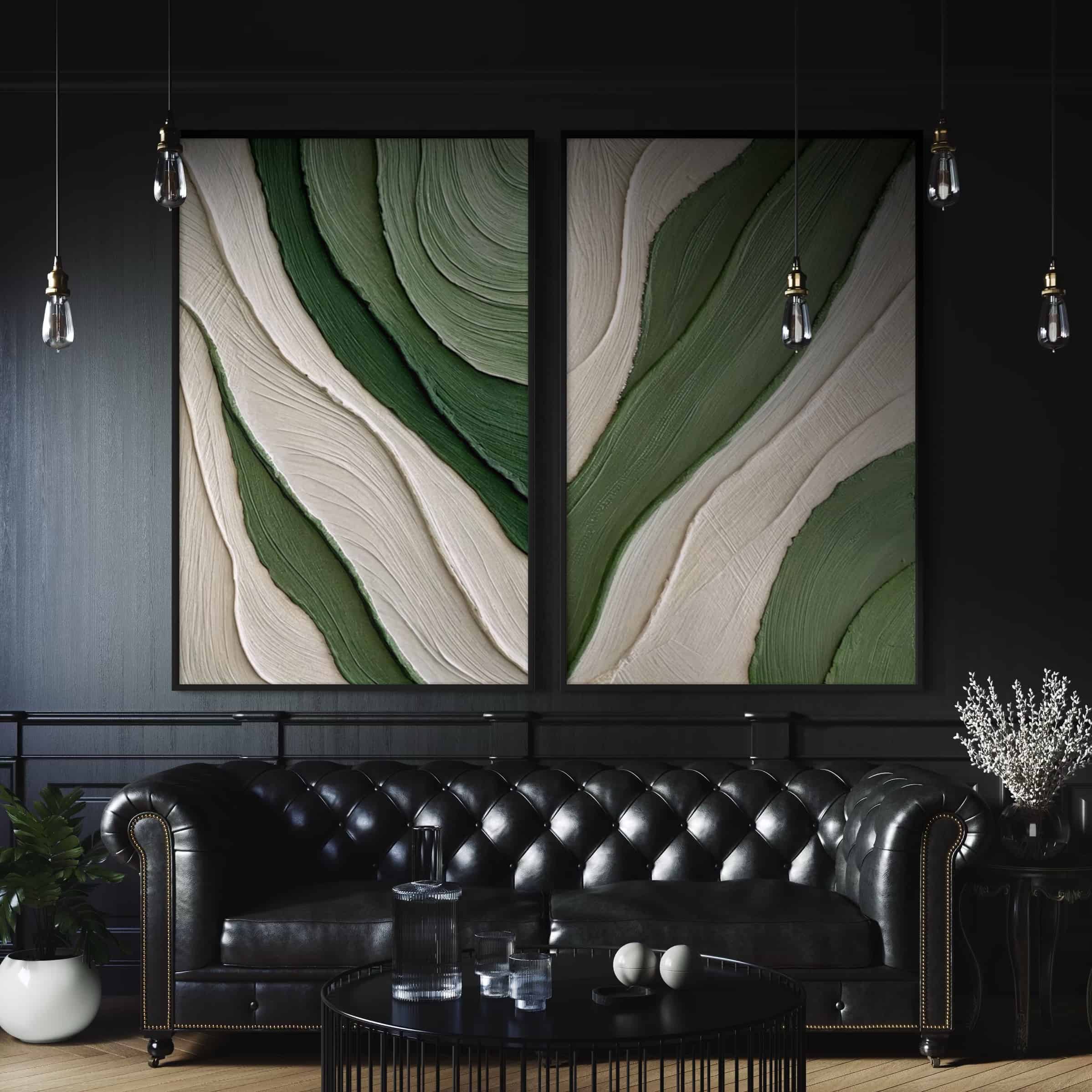 RICH TEXTURED ART "EMERALD FLOW"