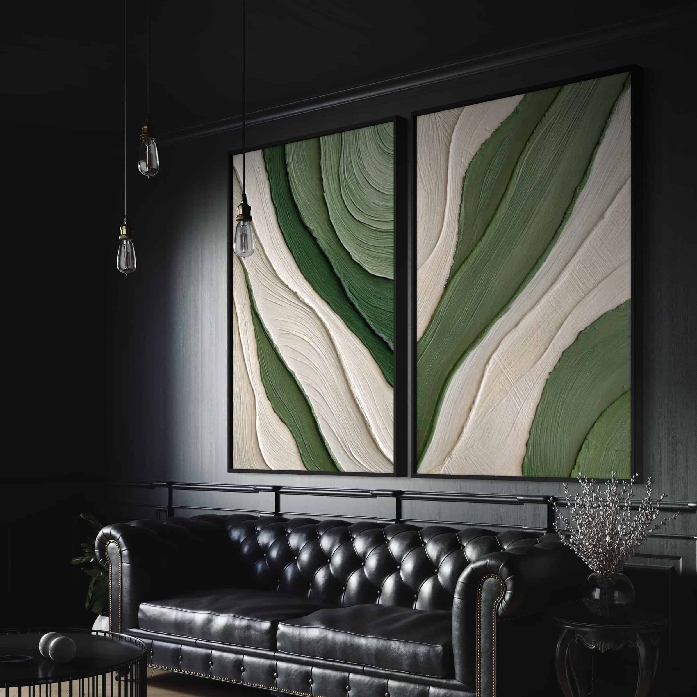 RICH TEXTURED ART "EMERALD FLOW"