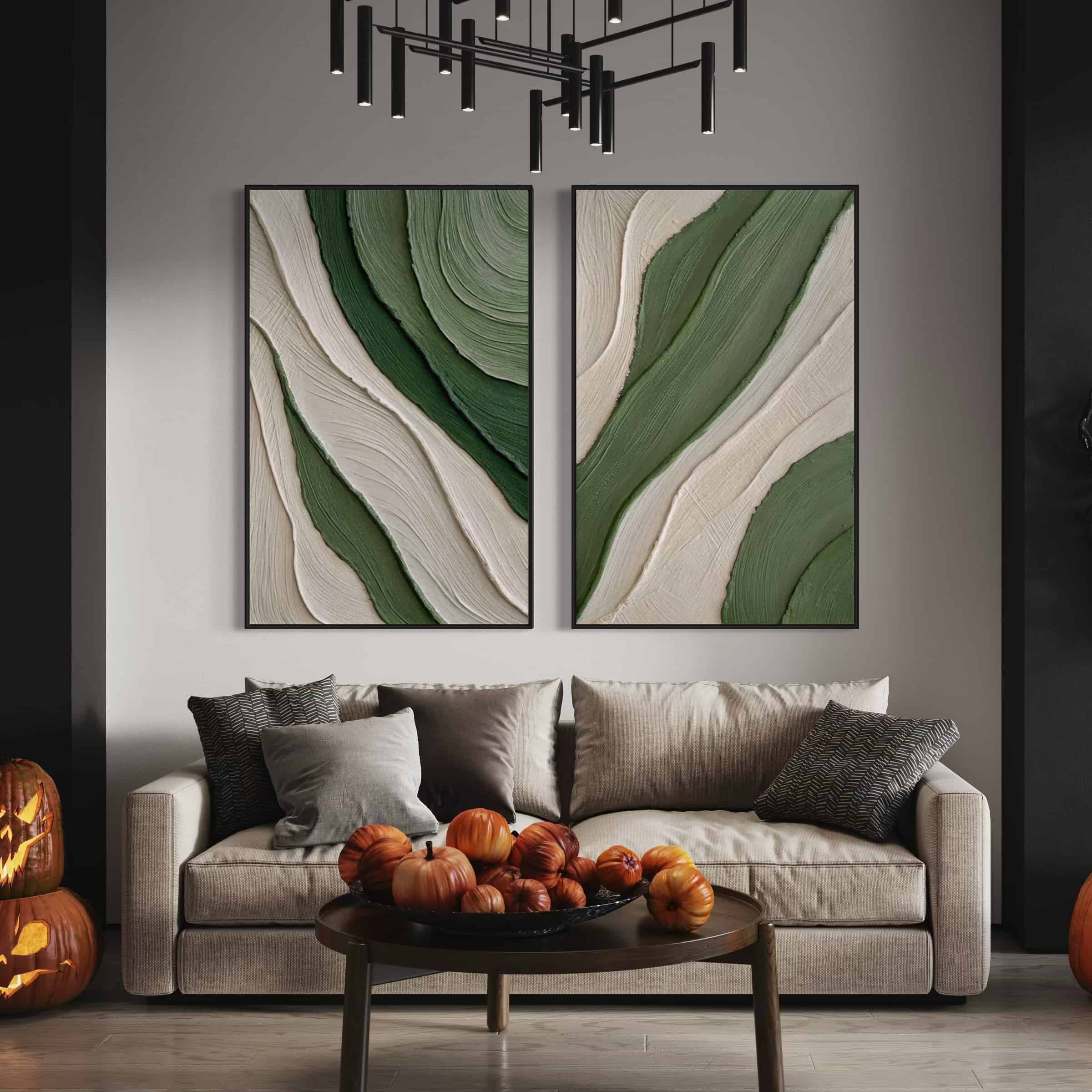 RICH TEXTURED ART "EMERALD FLOW"
