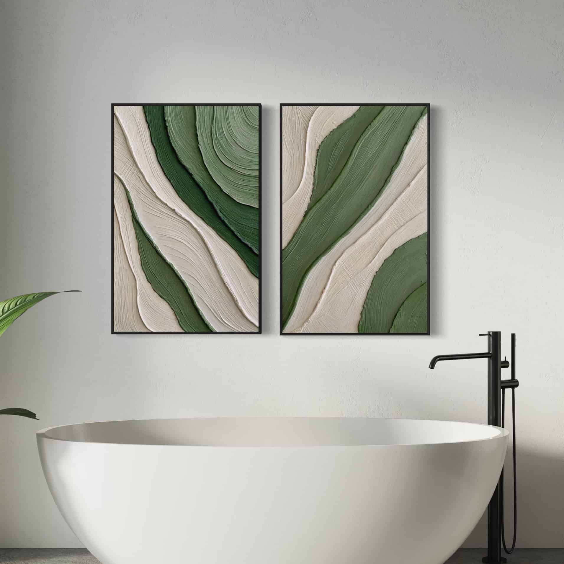 RICH TEXTURED ART "EMERALD FLOW"