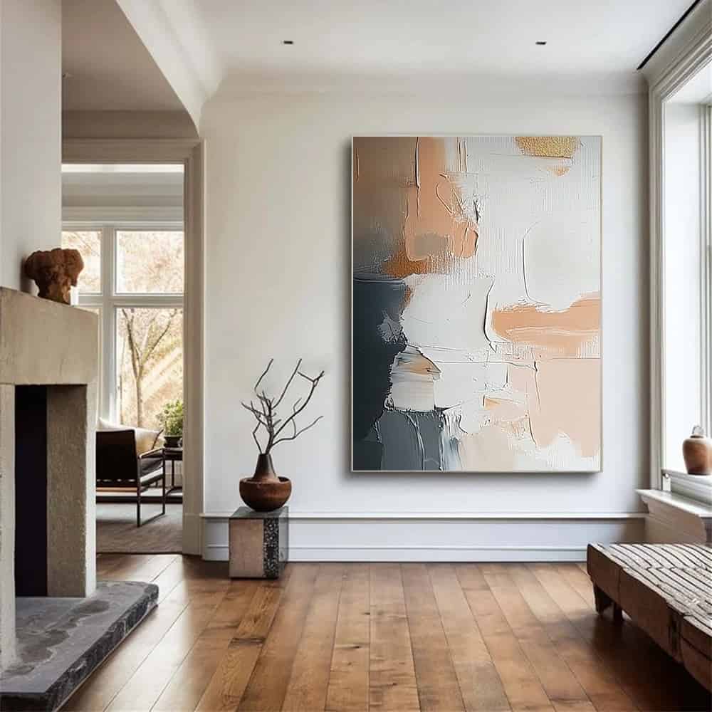 TRANSITIONAL ART "STONE AND PETAL"