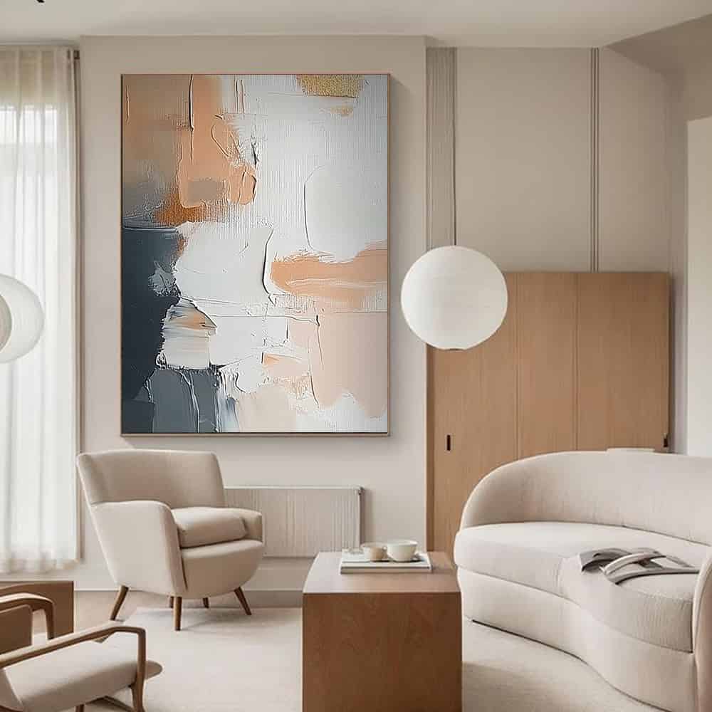 TRANSITIONAL ART "STONE AND PETAL"