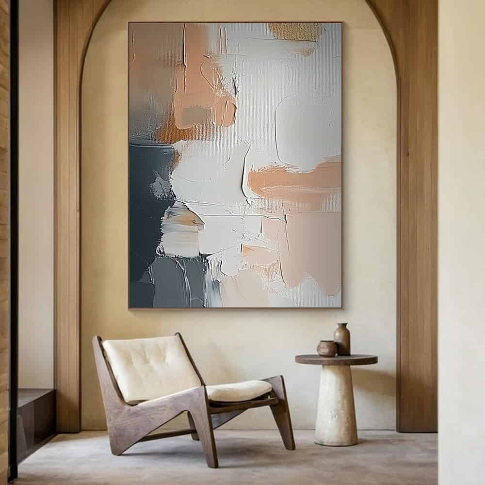 TRANSITIONAL ART "STONE AND PETAL"