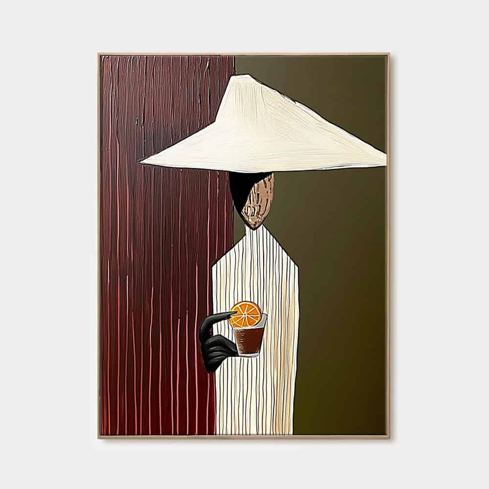 TRANSITIONAL ART "THE SOLITARY TOAST"
