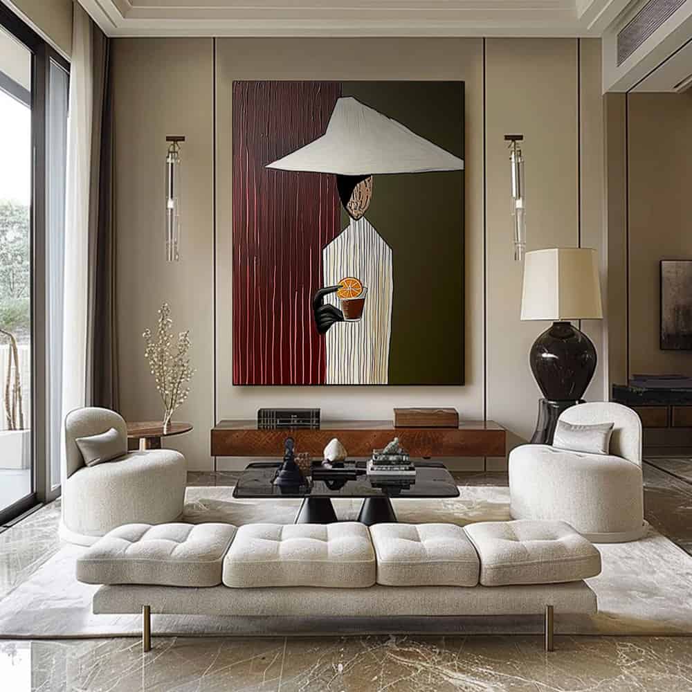 TRANSITIONAL ART "THE SOLITARY TOAST"