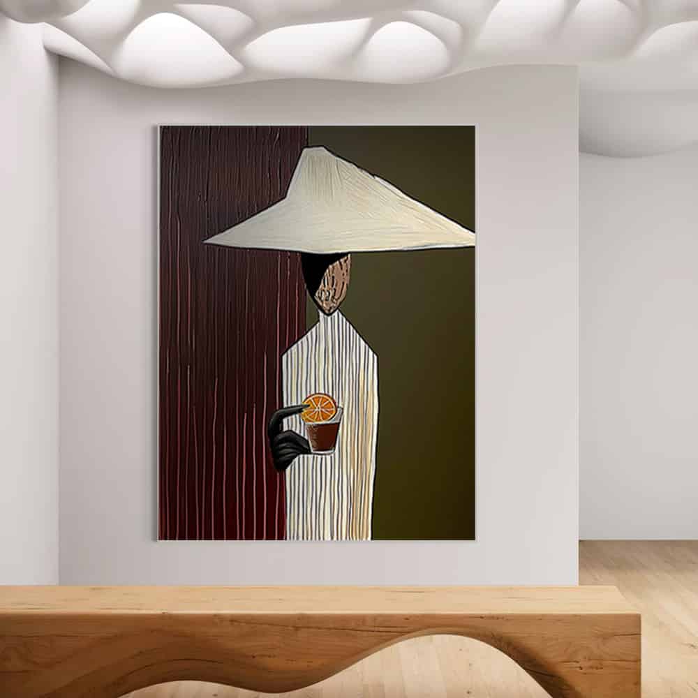 TRANSITIONAL ART "THE SOLITARY TOAST"