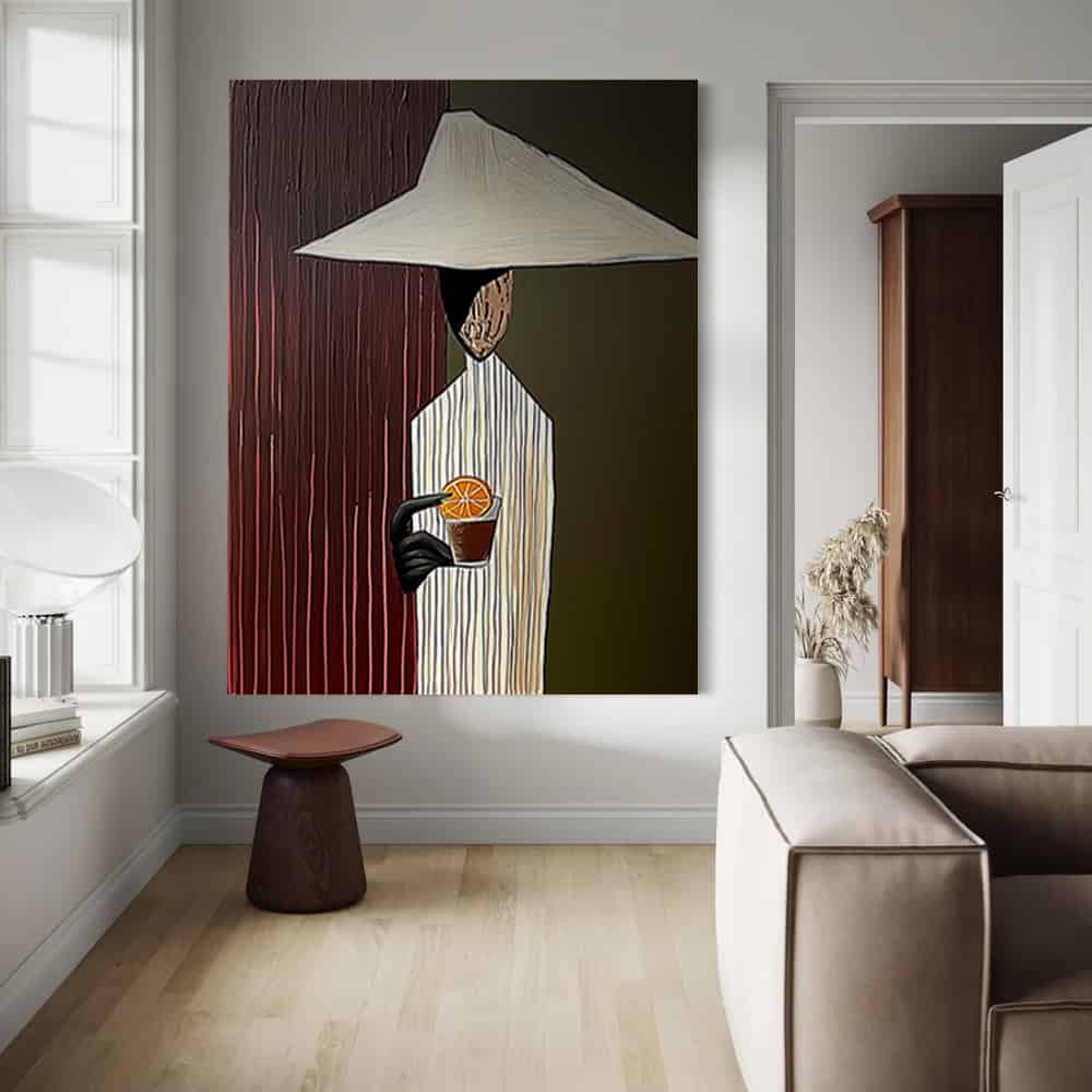 TRANSITIONAL ART "THE SOLITARY TOAST"