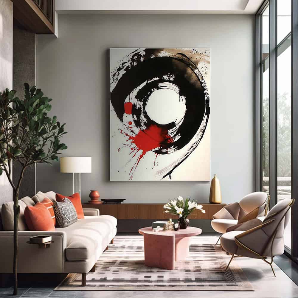 WABI SABI WALL ART "CRIMSON ENSŌ"