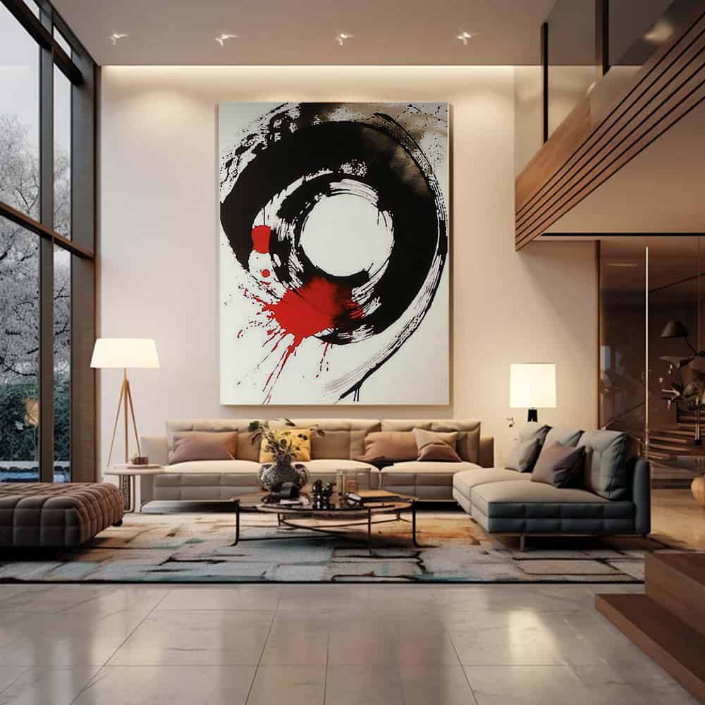 WABI SABI WALL ART "CRIMSON ENSŌ"