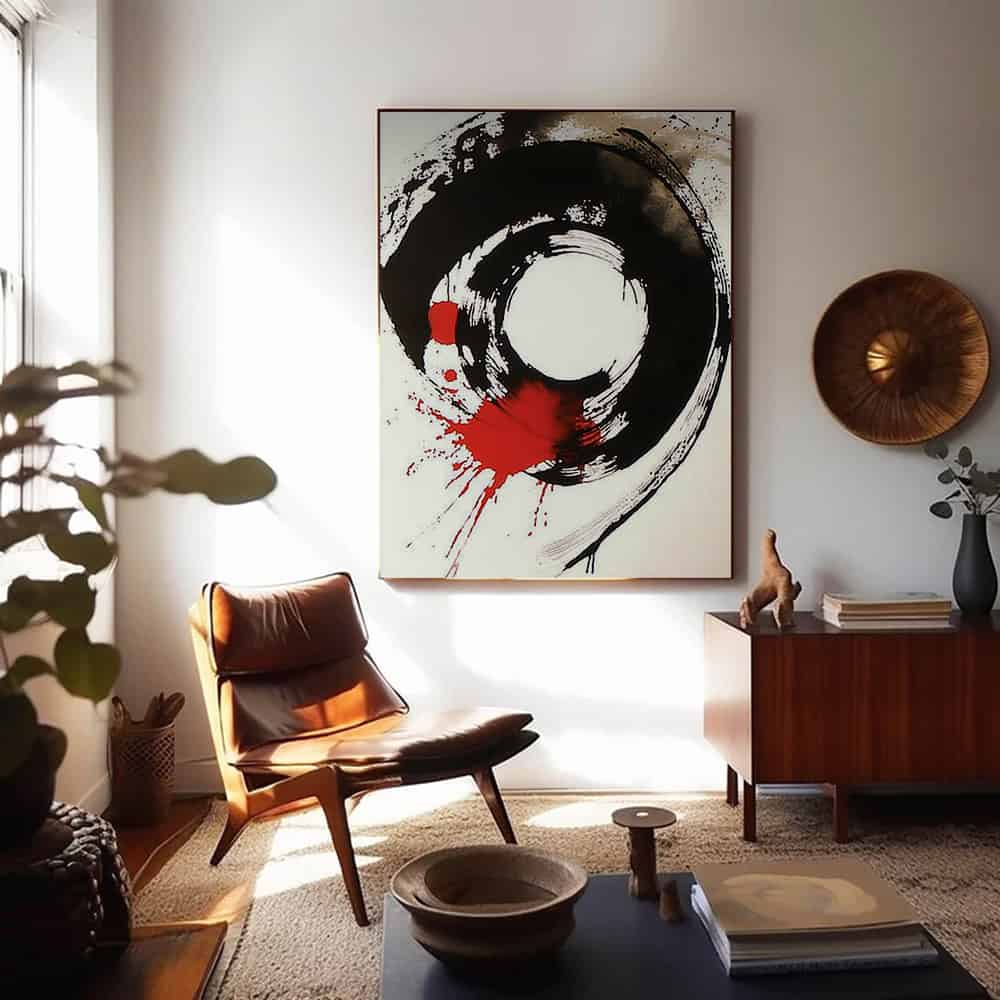 WABI SABI WALL ART "CRIMSON ENSŌ"