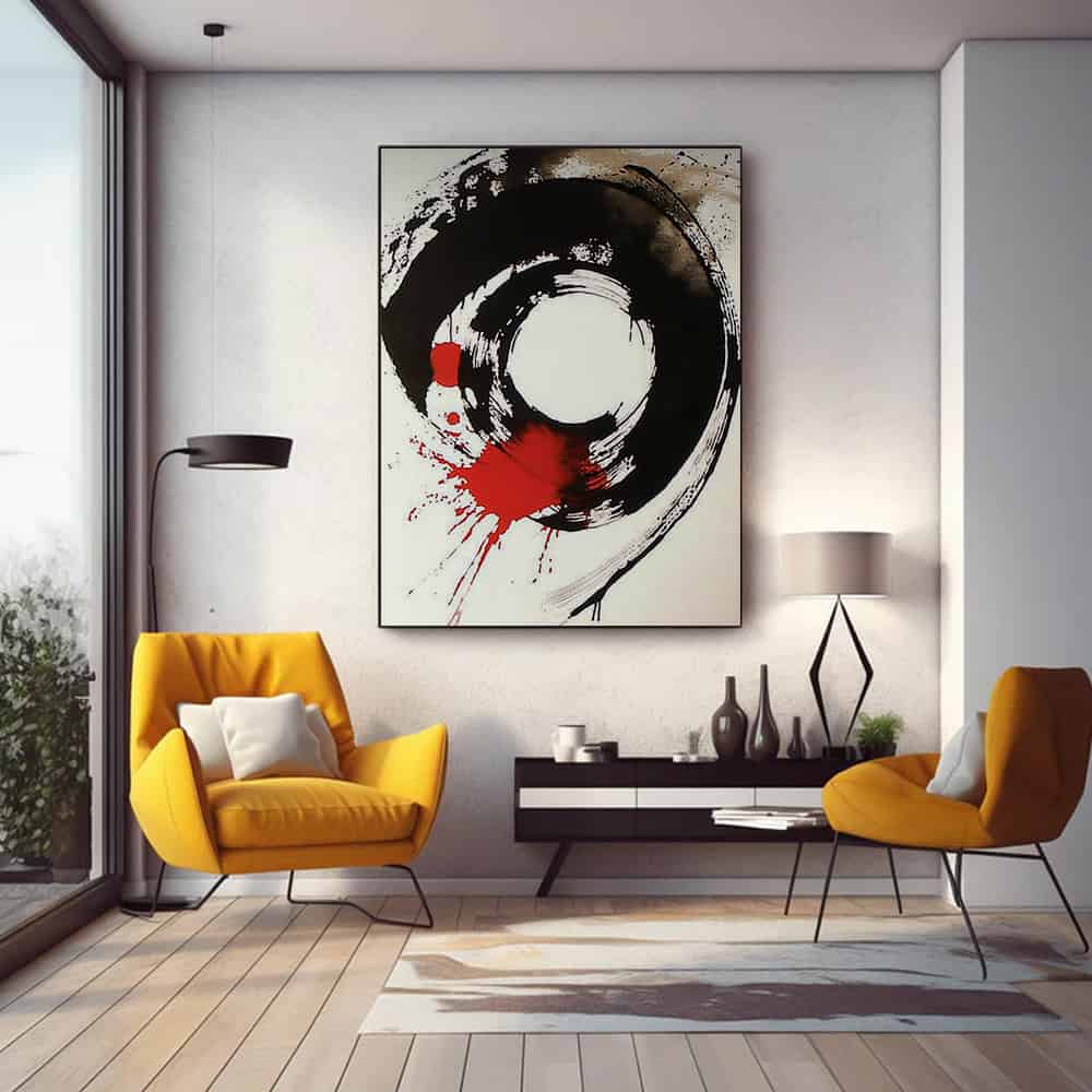 WABI SABI WALL ART "CRIMSON ENSŌ"